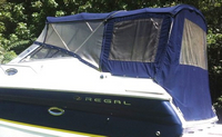 Regal® Commodore 2765 Camper-Top-Aft-Curtain-OEM-G3.2™ Factory Camper AFT CURTAIN with clear Eisenglass windows zips to back of OEM Camper Top and Side Curtains (not included) and connects to Transom, OEM (Original Equipment Manufacturer)