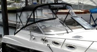 Photo of Regal Commodore 2765, 2004: Bimini Top, Front Connector, Side Curtains, viewed from Starboard Front 