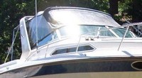 Photo of Regal Commodore 300 Arch, 1994: Bimini Top, Visor, Side Curtains, Camper Top, viewed from Starboard Front 