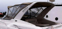 Photo of Regal Commodore 322, 1999: Radar Arch Bimini Top, Front Visor, Side Curtains, viewed from Port Rear 