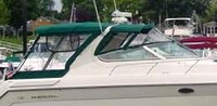 Photo of Regal Commodore 402, 1997: Bimini Top, Front Visor, Side Curtains, Camper Top, Camper Side and Aft Curtains, viewed from Starboard Side 