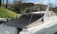 Regal® Commodore 402 Camper-Top-Aft-Curtain-OEM-G6™ Factory Camper AFT CURTAIN with clear Eisenglass windows zips to back of OEM Camper Top and Side Curtains (not included) and connects to Transom, OEM (Original Equipment Manufacturer)