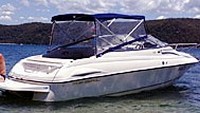 Photo of Regal Valanti 222SC, 1995: Bimini Top, Visor, Side Curtains, viewed from Starboard Rear 