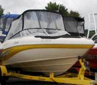 Rinker® 192 Captiva Bimini-Connector-OEM-T1.5™ Factory Front BIMINI CONNECTOR Eisenglass Window Set (also called Windscreen, typically 3 front panels, but 1 or 2 on some boats) zips between Bimini-Top (not included) and Windshield. (NO Bimini-Top OR Side-Curtains, sold separately), OEM (Original Equipment Manufacturer)
