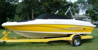 Photo of Rinker 192 Captiva, 2006: Bimini Top, Cockpit Cover-, Bow Cover, viewed from Port Front 