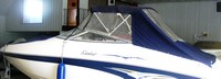 Photo of Rinker 232 Captiva Bow Rider, 2004:, Bow Cover, Bimini Top, Front Connector, Side Curtains, Aft Curtain, viewed from Port Rear 