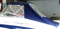 Rinker® 232 Captiva Bowrider Bimini-Aft-Curtain-OEM-T3.5™ Factory Bimini AFT CURTAIN with Eisenglass window(s) for Bimini-Top (not included) angles back to Transom area (not vertical), OEM (Original Equipment Manufacturer)