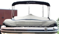 Rinker® 246 Captiva Bow Rider Cockpit-Cover-OEM-T3™ Factory Snap-On COCKPIT COVER with Adjustable Aluminum Support Pole(s) and reinforced Snap(s) for Pole alignment in Center of Cover on Larger Cockpit-Covers, OEM (Original Equipment Manufacturer)