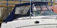 Rinker® 250 Fiesta Vee Bimini-Side-Curtains-OEM-T4™ Pair Factory Bimini SIDE CURTAINS (Port and Starboard sides) with Eisenglass windows zips to sides of OEM Bimini-Top (Not included, sold separately), OEM (Original Equipment Manufacturer)