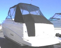 Rinker® 250 Fiesta Vee Bimini-Aft-Curtain-OEM-T3.5™ Factory Bimini AFT CURTAIN with Eisenglass window(s) for Bimini-Top (not included) angles back to Transom area (not vertical), OEM (Original Equipment Manufacturer)