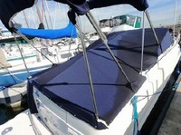 Rinker® 250 Fiesta Vee Camper-Top-Canvas-Seamark-OEM-T3™ Factory Camper CANVAS (no frame) with zippers for OEM Camper Side and Aft Curtains (not included), SeaMark(r) vinyl-lined Sunbrella(r) fabric (Bimini and other curtains sold separately), OEM (Original Equipment Manufacturer)