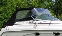 Rinker® 270 Fiesta Vee Bimini-Connector-OEM-T3™ Factory Front BIMINI CONNECTOR Eisenglass Window Set (also called Windscreen, typically 3 front panels, but 1 or 2 on some boats) zips between Bimini-Top (not included) and Windshield. (NO Bimini-Top OR Side-Curtains, sold separately), OEM (Original Equipment Manufacturer)