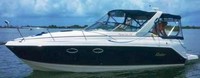 Rinker® 270 Fiesta Vee Bimini-Connector-OEM-T3™ Factory Front BIMINI CONNECTOR Eisenglass Window Set (also called Windscreen, typically 3 front panels, but 1 or 2 on some boats) zips between Bimini-Top (not included) and Windshield. (NO Bimini-Top OR Side-Curtains, sold separately), OEM (Original Equipment Manufacturer)