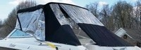 Rinker® 272 Cuddy Bimini-Aft-Curtain-OEM-T3™ Factory Bimini AFT CURTAIN with Eisenglass window(s) for Bimini-Top (not included) angles back to Transom area (not vertical), OEM (Original Equipment Manufacturer)
