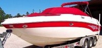 Rinker® 282 Bow Rider Cockpit-Cover-OEM-T3.5™ Factory Snap-On COCKPIT COVER with Adjustable Aluminum Support Pole(s) and reinforced Snap(s) for Pole alignment in Center of Cover on Larger Cockpit-Covers, OEM (Original Equipment Manufacturer)