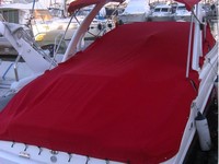 Rinker® 296 Captiva Bow Rider Arch Cockpit-Cover-OEM-T4.5™ Factory Snap-On COCKPIT COVER with Adjustable Aluminum Support Pole(s) and reinforced Snap(s) for Pole alignment in Center of Cover on Larger Cockpit-Covers, OEM (Original Equipment Manufacturer)