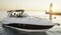 Photo of Rinker 310 Express Cruiser, 2014: Arch Hard-Top, Camper Top, viewed from Starboard Front 
