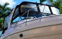Rinker® 312 Fiesta Vee Bimini-Connector-OEM-T3.5™ Factory Front BIMINI CONNECTOR Eisenglass Window Set (also called Windscreen, typically 3 front panels, but 1 or 2 on some boats) zips between Bimini-Top (not included) and Windshield. (NO Bimini-Top OR Side-Curtains, sold separately), OEM (Original Equipment Manufacturer)