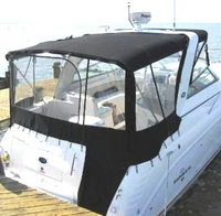 Photo of Rinker 320 Express Cruiser, 2008: Bimini Top, Front Connector, Side Curtains, Camper Top, Camper Side Aft Curtains, viewed from Starboard Rear 