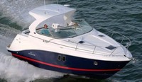 Photo of Rinker 340 Express Cruiser Hard-Top, 2010: (Factory OEM website photo), viewed from Starboard Front 