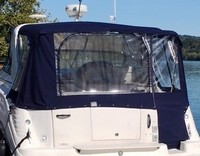 Rinker® 342 Express Cruiser Camper-Top-Canvas-Seamark-OEM-T6™ Factory Camper CANVAS (no frame) with zippers for OEM Camper Side and Aft Curtains (not included), SeaMark(r) vinyl-lined Sunbrella(r) fabric (Bimini and other curtains sold separately), OEM (Original Equipment Manufacturer)