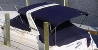 Rinker® 342 Express Cruiser Cockpit-Cover-OEM-T4.5™ Factory Snap-On COCKPIT COVER with Adjustable Aluminum Support Pole(s) and reinforced Snap(s) for Pole alignment in Center of Cover on Larger Cockpit-Covers, OEM (Original Equipment Manufacturer)