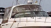 Photo of Rinker 350 Express Cruiser, 2008: Connector, Side Curtains, Camper Top, Camper Side and Aft Curtains, viewed from Starboard Front 