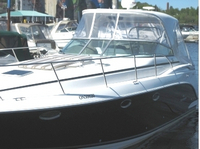 Photo of Rinker 360 Express Cruiser Hard-Top, 2006: Connector, Side Curtains HT Connections, Camper Side Aft Curtains, viewed from Port Front 