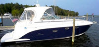 Photo of Rinker 360 Express Cruiser Hard-Top, 2006: Connector, Side Curtains HT Connections, Camper Side Aft Curtains, viewed from Starboard Side 