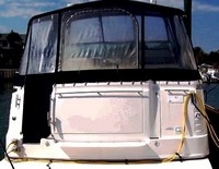 Rinker® 390 Express Cruiser Canvas Tops Camper-Top-Side-Curtains-OEM-T3.5™ Pair Factory Camper SIDE CURTAINS (Port and Starboard sides) with Eisenglass window(s) zip to OEM Camper Top and Aft Curtains (not included), OEM (Original Equipment Manufacturer)