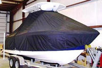 Robalo® 220CC T-Top-Boat-Cover-Sunbrella-1399™ Custom fit TTopCover(tm) (Sunbrella(r) 9.25oz./sq.yd. solution dyed acrylic fabric) attaches beneath factory installed T-Top or Hard-Top to cover entire boat and motor(s)