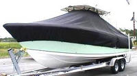 Sailfish® 2860CC T-Top-Boat-Cover-Sunbrella-2299™ Custom fit TTopCover(tm) (Sunbrella(r) 9.25oz./sq.yd. solution dyed acrylic fabric) attaches beneath factory installed T-Top or Hard-Top to cover entire boat and motor(s)