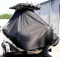 Scout® 185SF T-Top-Boat-Cover-Sunbrella-1099™ Custom fit TTopCover(tm) (Sunbrella(r) 9.25oz./sq.yd. solution dyed acrylic fabric) attaches beneath factory installed T-Top or Hard-Top to cover entire boat and motor(s)