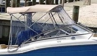 Scout® 210 Dorado Bimini-Visor-OEM-G1.2™ Factory Front VISOR Eisenglass Window Set (typ. 3 front panels, but 1 or 2 on some boats) zips between front of OEM Bimini-Top (not included) and Windshield (NO Side-Curtains, sold separately), OEM (Original Equipment Manufacturer)