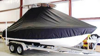 Scout® 210XSF T-Top-Boat-Cover-Sunbrella-1399™ Custom fit TTopCover(tm) (Sunbrella(r) 9.25oz./sq.yd. solution dyed acrylic fabric) attaches beneath factory installed T-Top or Hard-Top to cover entire boat and motor(s)