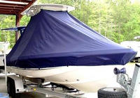 Scout® 220 Bay Scout T-Top-Boat-Cover-Sunbrella-1399™ Custom fit TTopCover(tm) (Sunbrella(r) 9.25oz./sq.yd. solution dyed acrylic fabric) attaches beneath factory installed T-Top or Hard-Top to cover entire boat and motor(s)