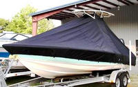 Scout® 221 Winyah Bay T-Top-Boat-Cover-Elite-1199™ Custom fit TTopCover(tm) (Elite(r) Top Notch(tm) 9oz./sq.yd. fabric) attaches beneath factory installed T-Top or Hard-Top to cover boat and motors