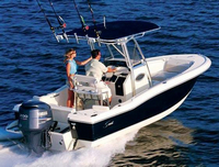 Photo of Scout 222SF, 2006: OEM T-Top (Factory OEM website photo), viewed from Starboard Rear 
