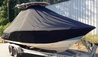 Photo of Scout 225XSF Hard-T-Top 20xx T-Top Boat-Cover, viewed from Starboard Front 