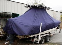Photo of Scout 235 Sportfish Hard-T-Top 20xx T-Top Boat-Cover, viewed from Starboard Rear 