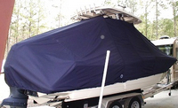 Scout® 245 LXF T-Top-Boat-Cover-Sunbrella-1699™ Custom fit TTopCover(tm) (Sunbrella(r) 9.25oz./sq.yd. solution dyed acrylic fabric) attaches beneath factory installed T-Top or Hard-Top to cover entire boat and motor(s)