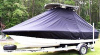 Sea Fox® 200 Viper T-Top-Boat-Cover-Sunbrella-1399™ Custom fit TTopCover(tm) (Sunbrella(r) 9.25oz./sq.yd. solution dyed acrylic fabric) attaches beneath factory installed T-Top or Hard-Top to cover entire boat and motor(s)