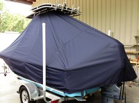 Photo of Sea Fox® 200 Viper 20xx T-Top with Wings TTopCover™ T-Top boat cover, viewed from Port Rear 