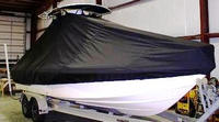 Sea Fox® 225 Bay Fisher T-Top-Boat-Cover-Sunbrella-1399™ Custom fit TTopCover(tm) (Sunbrella(r) 9.25oz./sq.yd. solution dyed acrylic fabric) attaches beneath factory installed T-Top or Hard-Top to cover entire boat and motor(s)