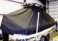 Sea Fox® 225 Bay Fisher T-Top-Boat-Cover-Sunbrella-1399™ Custom fit TTopCover(tm) (Sunbrella(r) 9.25oz./sq.yd. solution dyed acrylic fabric) attaches beneath factory installed T-Top or Hard-Top to cover entire boat and motor(s)