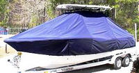 Sea Fox® 246CC Commander T-Top-Boat-Cover-Sunbrella-1699™ Custom fit TTopCover(tm) (Sunbrella(r) 9.25oz./sq.yd. solution dyed acrylic fabric) attaches beneath factory installed T-Top or Hard-Top to cover entire boat and motor(s)