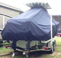 Photo of Sea Fox® 266CC Commander 20xx T-Top Boat-Cover, viewed from Starboard Rear 