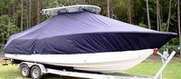 Photo of Sea Fox® 286CC Commander 20xx T-Top Boat-Cover, viewed from Starboard Front 