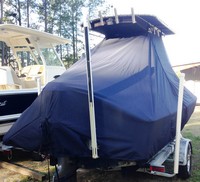 Sea Hunt® BX20BR T-Top-Boat-Cover-Elite-1199™ Custom fit TTopCover(tm) (Elite(r) Top Notch(tm) 9oz./sq.yd. fabric) attaches beneath factory installed T-Top or Hard-Top to cover boat and motors