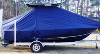 Photo of Sea Hunt® BX20BR 20xx T-Top Boat-Cover with Power Pole, viewed from Starboard Side 